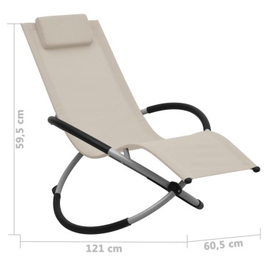 vidaXL Ξαπλώστρα Παιδική Κρεμ Ατσάλινη 60,5x121x59,5cm 1 τεμ.