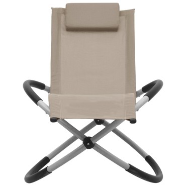 vidaXL Ξαπλώστρα Παιδική Χρώμα Taupe Ατσάλινη 60,5x121x59,5cm 1 τεμ.