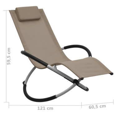 vidaXL Ξαπλώστρα Παιδική Χρώμα Taupe Ατσάλινη 60,5x121x59,5cm 1 τεμ.