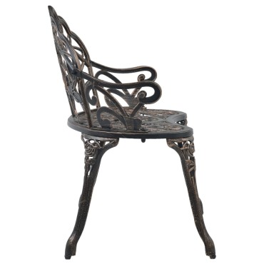 vidaXL Παγκάκι Bistro Μπρονζέ από Χυτό Αλουμίνιο 100x54x80cm 1 τεμ.