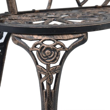 vidaXL Παγκάκι Bistro Μπρονζέ από Χυτό Αλουμίνιο 100x54x80cm 1 τεμ.