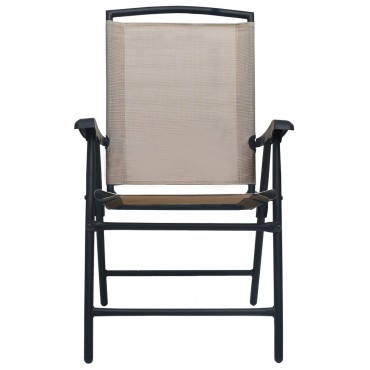 vidaXL Καρέκλες Κήπου Πτυσσόμενες 2 τεμ. Taupe από Textilene 62x59x93cm