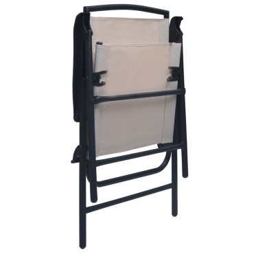 vidaXL Καρέκλες Κήπου Πτυσσόμενες 2 τεμ. Taupe από Textilene 62x59x93cm
