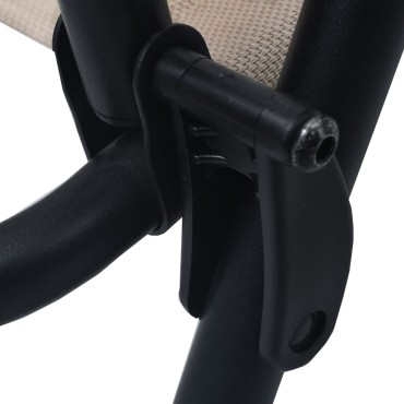vidaXL Καρέκλες Κήπου Πτυσσόμενες 2 τεμ. Taupe από Textilene 62x59x93cm