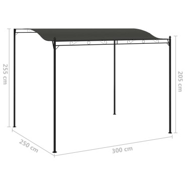 vidaXL Κιόσκι Σκίασης Ανθρακί 3 x 2,4 μ.