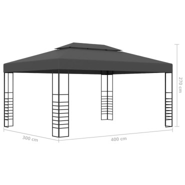vidaXL Κιόσκι Ανθρακί 3 x 4 μ.