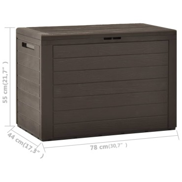 vidaXL Μπαούλο Αποθήκευσης Κήπου Καφέ 78x44x55cm 1 τεμ.