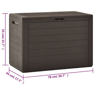 vidaXL Μπαούλο Αποθήκευσης Κήπου Καφέ 78x44x55cm 1 τεμ.