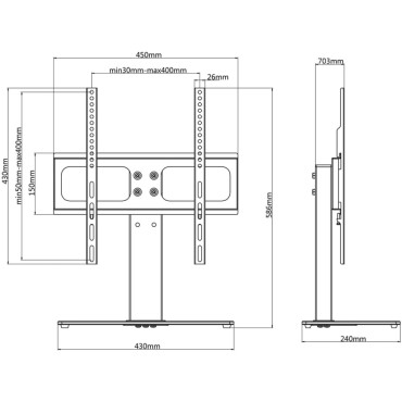 vidaXL Βάση Τηλεόρασης για Οθόνη 26-42 Ιντ. Max VESA 400x400χιλ. 30 κ.