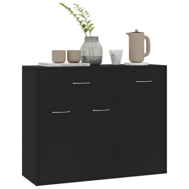 vidaXL Μπουφές Μαύρος 88x30x70cm από Επεξ. Ξύλο 1 τεμ.