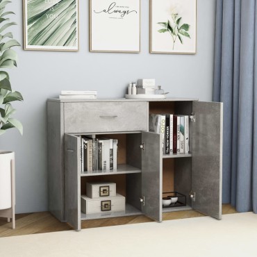 vidaXL Μπουφές Γκρι του Σκυροδέματος 88x30x70cm από Επεξ. Ξύλο 1 τεμ.