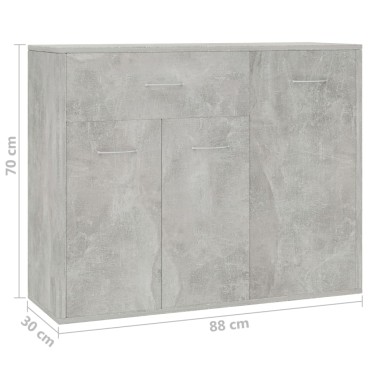 vidaXL Μπουφές Γκρι του Σκυροδέματος 88x30x70cm από Επεξ. Ξύλο 1 τεμ.