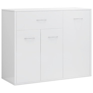 vidaXL Μπουφές Γυαλιστερό Λευκό 88x30x70cm από Επεξ. Ξύλο 1 τεμ.