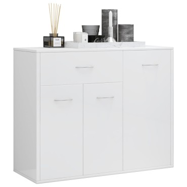 vidaXL Μπουφές Γυαλιστερό Λευκό 88x30x70cm από Επεξ. Ξύλο 1 τεμ.