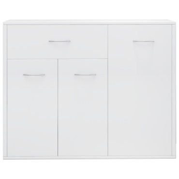 vidaXL Μπουφές Γυαλιστερό Λευκό 88x30x70cm από Επεξ. Ξύλο 1 τεμ.