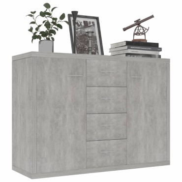 vidaXL Μπουφές Γκρι του Σκυροδέματος 88x30x65cm από Επεξ. Ξύλο 1 τεμ.