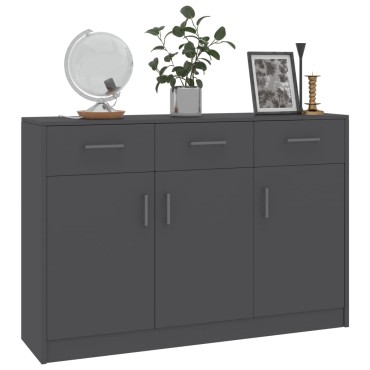 vidaXL Μπουφές Γκρι 110x30x75cm από Επεξ. Ξύλο 1 τεμ.