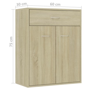vidaXL Ντουλάπι Sonoma Δρυς 60x30x75cm από Επεξ. Ξύλο 1 τεμ.