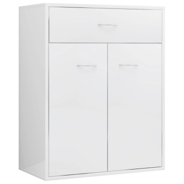 vidaXL Ντουλάπι Γυαλιστερό Λευκό 60x30x75cm από Επεξ. Ξύλο 1 τεμ.