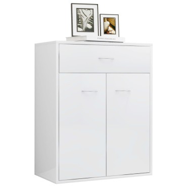 vidaXL Ντουλάπι Γυαλιστερό Λευκό 60x30x75cm από Επεξ. Ξύλο 1 τεμ.