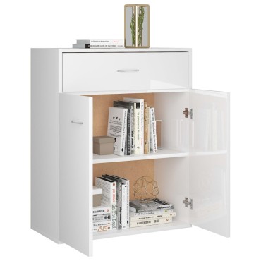 vidaXL Ντουλάπι Γυαλιστερό Λευκό 60x30x75cm από Επεξ. Ξύλο 1 τεμ.