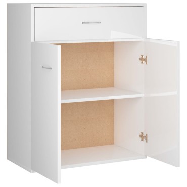 vidaXL Ντουλάπι Γυαλιστερό Λευκό 60x30x75cm από Επεξ. Ξύλο 1 τεμ.