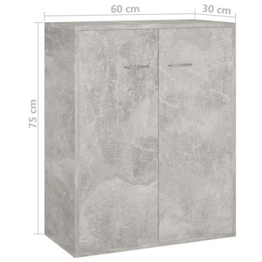 vidaXL Ντουλάπι Γκρι του Σκυροδέματος 60x30x75cm από Επεξ. Ξύλο 1 τεμ.
