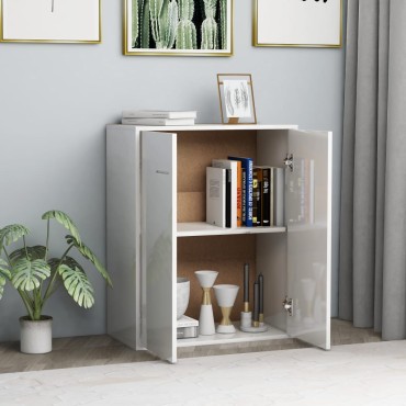 vidaXL Ντουλάπι Γυαλιστερό Λευκό 60x30x75cm από Επεξ. Ξύλο 1 τεμ.
