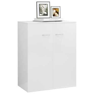 vidaXL Ντουλάπι Γυαλιστερό Λευκό 60x30x75cm από Επεξ. Ξύλο 1 τεμ.