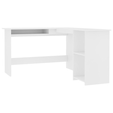 vidaXL Γραφείο Γωνιακό Λευκό 120x140x75cm από Επεξ. Ξύλο 1 τεμ.