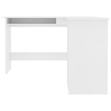 vidaXL Γραφείο Γωνιακό Λευκό 120x140x75cm από Επεξ. Ξύλο 1 τεμ.