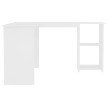 vidaXL Γραφείο Γωνιακό Λευκό 120x140x75cm από Επεξ. Ξύλο 1 τεμ.