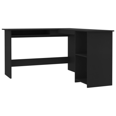 vidaXL Γραφείο Γωνιακό Μαύρο 120x140x75cm από Επεξ. Ξύλο 1 τεμ.
