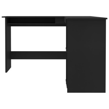 vidaXL Γραφείο Γωνιακό Μαύρο 120x140x75cm από Επεξ. Ξύλο 1 τεμ.