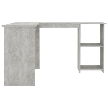 vidaXL Γραφείο Γωνιακό Γκρι Σκυροδέματος 120x140x75cm Επεξ. Ξύλο 1 τεμ.