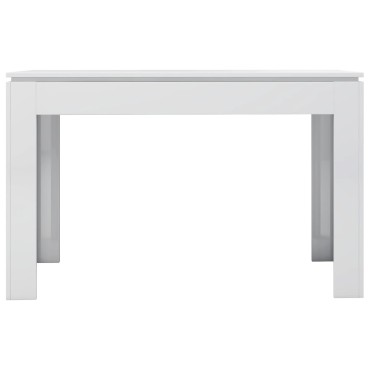 vidaXL Τραπεζαρία Γυαλιστερό Λευκό 120x60x76cm από Επεξ. Ξύλο 1 τεμ.