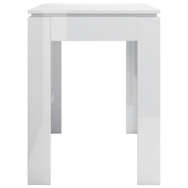 vidaXL Τραπεζαρία Γυαλιστερό Λευκό 120x60x76cm από Επεξ. Ξύλο 1 τεμ.