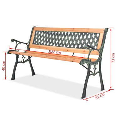 vidaXL Παγκάκι Κήπου Ξύλινο 122x51x73cm 1 τεμ.