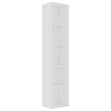 vidaXL Βιβλιοθήκη Λευκή 40x30x189cm από Επεξ. Ξύλο 1 τεμ.