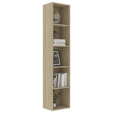 vidaXL Βιβλιοθήκη Χρώμα Sonoma Δρυς 40x30x189cm Επεξ. Ξύλο 1 τεμ.