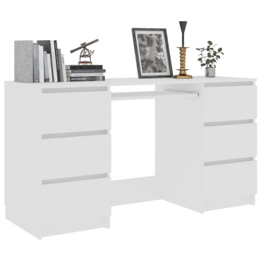 vidaXL Γραφείο Λευκό 140x50x77cm από Επεξ. Ξύλο 1 τεμ.