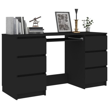 vidaXL Γραφείο Μαύρο 140x50x77cm από Επεξ. Ξύλο 1 τεμ.