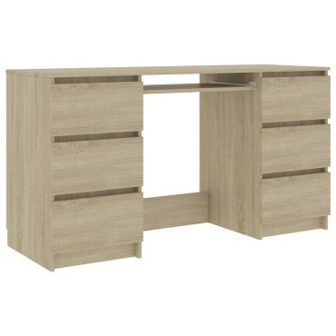 vidaXL Γραφείο Sonoma Δρυς 140x50x77cm από Επεξ. Ξύλο 1 τεμ.