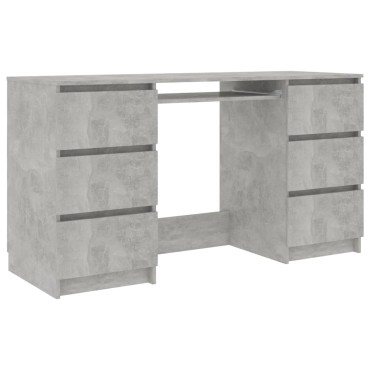 vidaXL Γραφείο Γκρι του Σκυροδέματος 140x50x77cm από Επεξ. Ξύλο 1 τεμ.