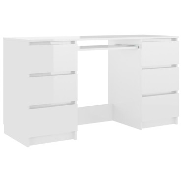 vidaXL Γραφείο Γυαλιστερό Λευκό 140x50x77cm από Επεξ. Ξύλο 1 τεμ.