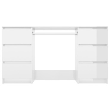 vidaXL Γραφείο Γυαλιστερό Λευκό 140x50x77cm από Επεξ. Ξύλο 1 τεμ.