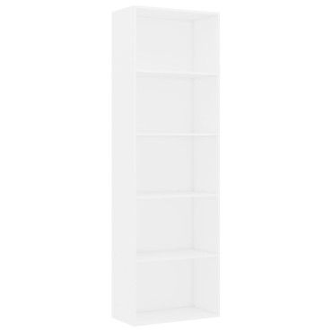 vidaXL Βιβλιοθήκη με 5 Ράφια Λευκή 60x30x189cm από Επεξ. Ξύλο 1 τεμ.