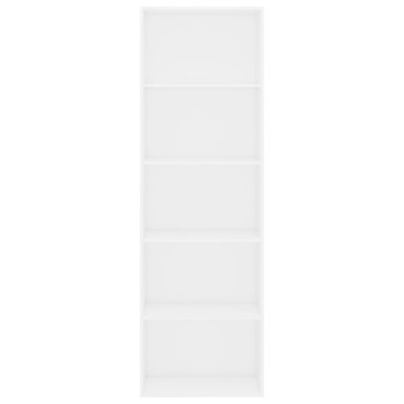 vidaXL Βιβλιοθήκη με 5 Ράφια Λευκή 60x30x189cm από Επεξ. Ξύλο 1 τεμ.