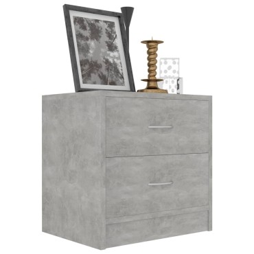 vidaXL Κομοδίνο Γκρι του Σκυροδέματος 40x30x40cm από Επεξ. Ξύλο 1 τεμ.