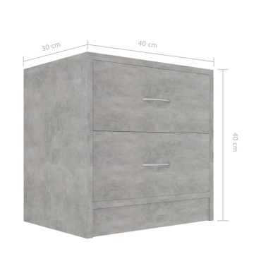 vidaXL Κομοδίνο Γκρι του Σκυροδέματος 40x30x40cm από Επεξ. Ξύλο 1 τεμ.